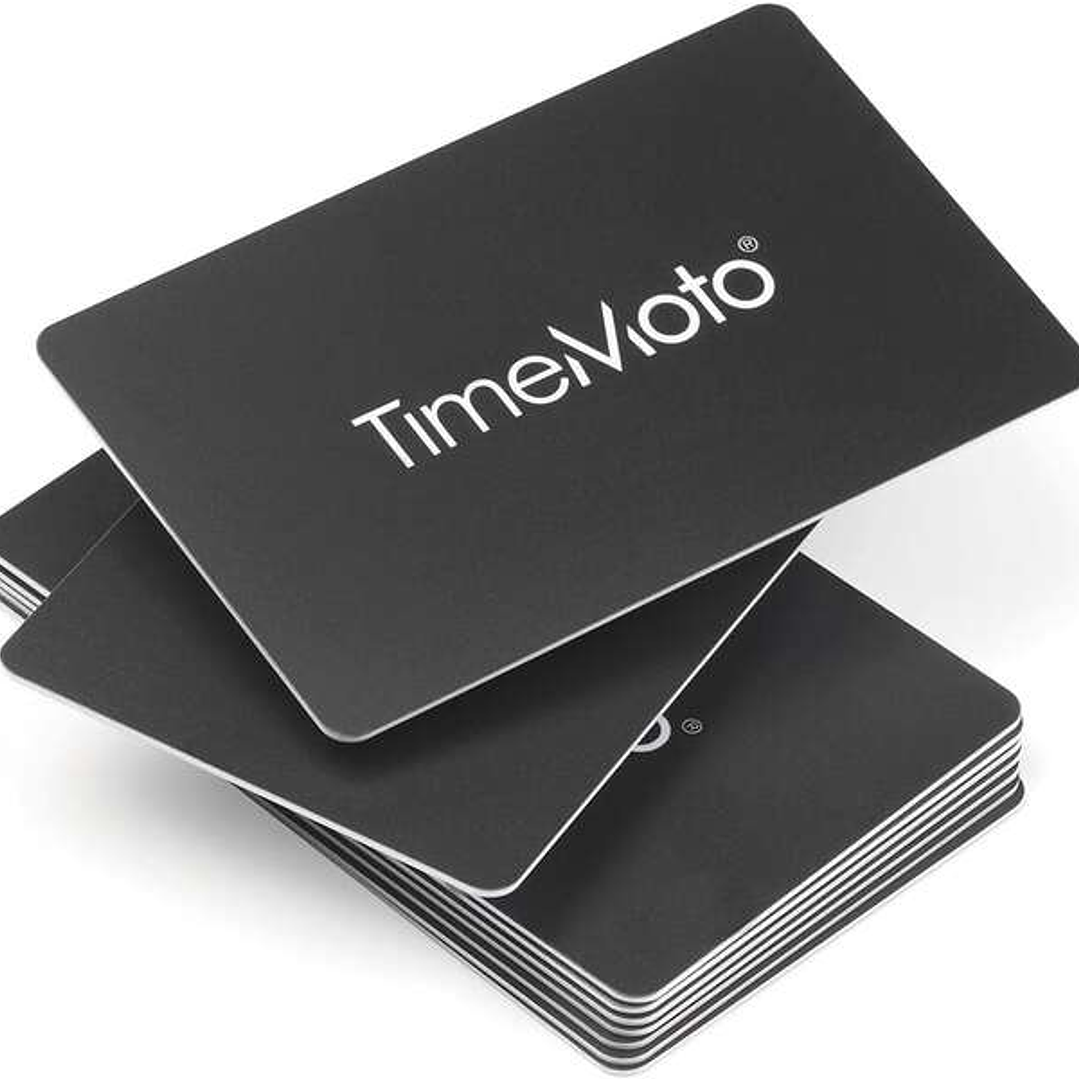 Timemoto RF-100 Pack de 25 Tarjetas de Identificacion RFID - Tamaño de Tarjeta de Credito - Distancia de Deteccion de 7cm - Compatible con todos los T 1