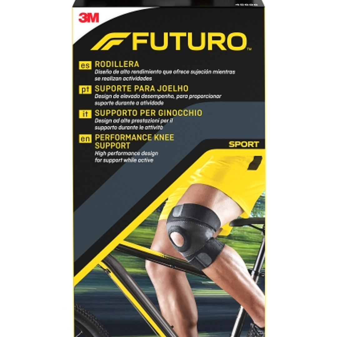 Futuro Rodillera - M (38.1 - 43.2cm) - Uso de Alto Rendimiento - Forma Anatomica - Transpirable - Color Gris Oscuro 1