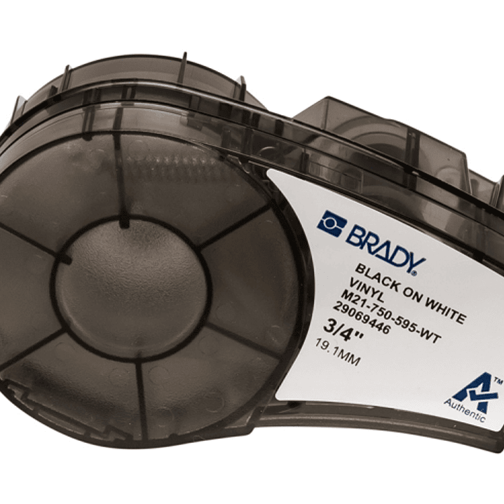 Brady M21-750-595-WT Cinta de Etiquetas Original Vinilo - Texto Negro sobre Fondo Blanco - Ancho 19,05mm x 6,4m 1