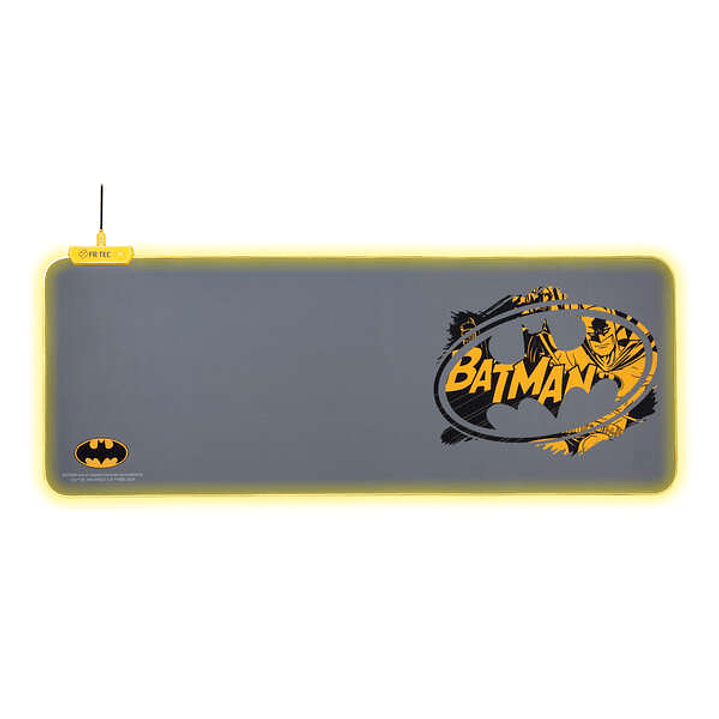 FR-TEC Batman Alfombrilla para Teclado y Raton XL - Luz LED en Bordes - Diseño Antideslizante - Diferentes Modos de Iluminacion 1