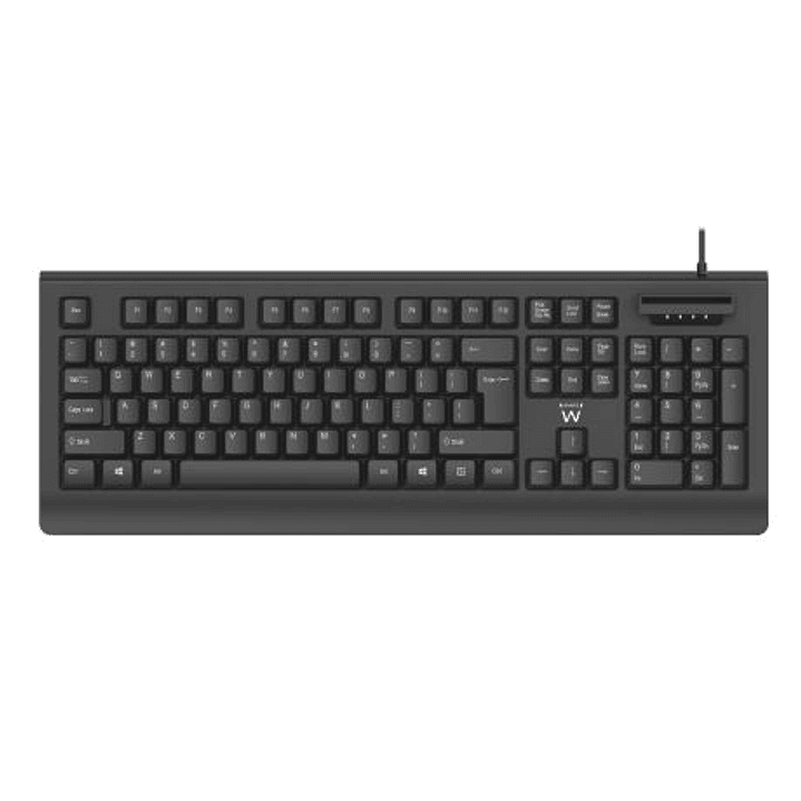 Ewent EW3286 Teclado USB con Lector Inteligente de Tipo PC/SC 2.0 como DNIe o Tarjeta Sanitaria Española - Idioma Español - Color Negro 1
