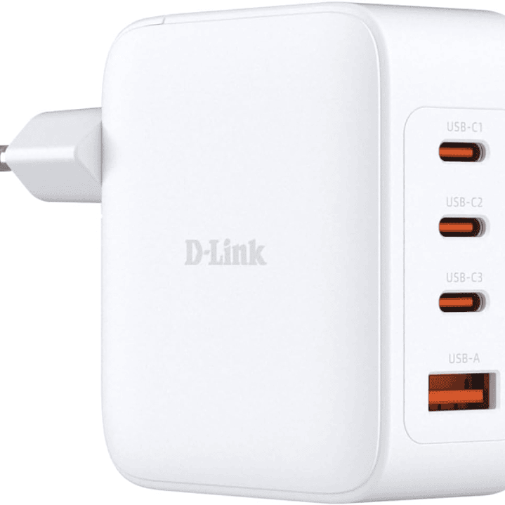 D-Link Cargador de Pared GaN de 100W - 3 USB-C y 1 USB-A - Color Blanco 1
