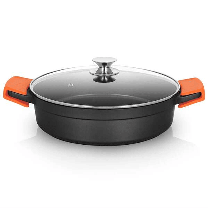 Orbegozo CDB 1032 Cacerola Baja - Aluminio Fundido Indeformable - Capacidad 5.9L - Asas de Silicona - Antiadherente Pfoa - Apta para Todo Tipo de Fueg 1