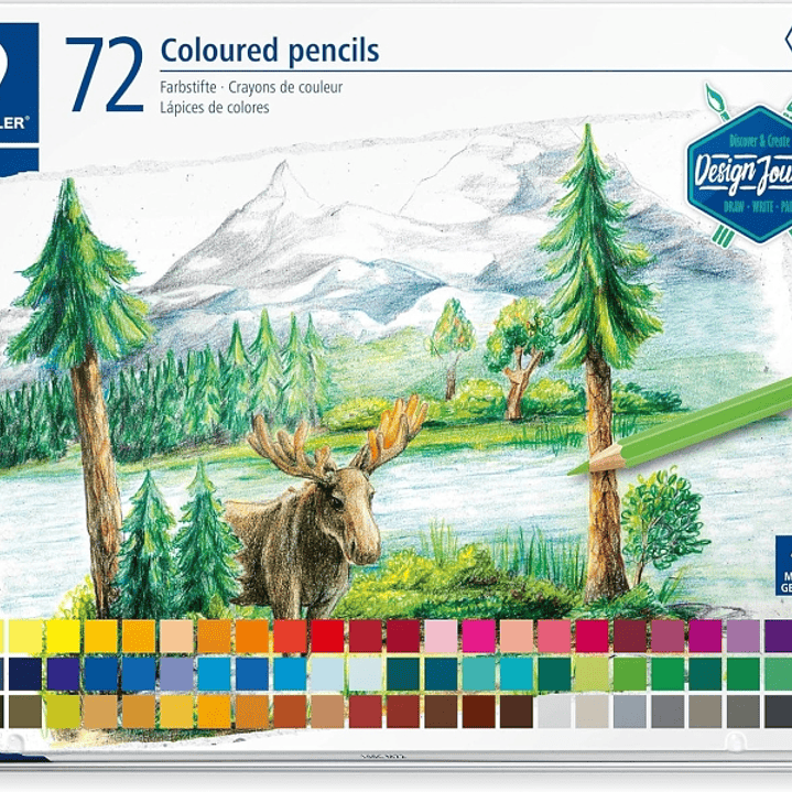 Staedtler 146C Caja Metalica con 72 Lapices de Colores - Mina Suave - Colores Surtidos 1