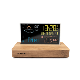 Thomson CT610 Estacion Meteorologica - Reloj Despertador - Color Madera/Negro