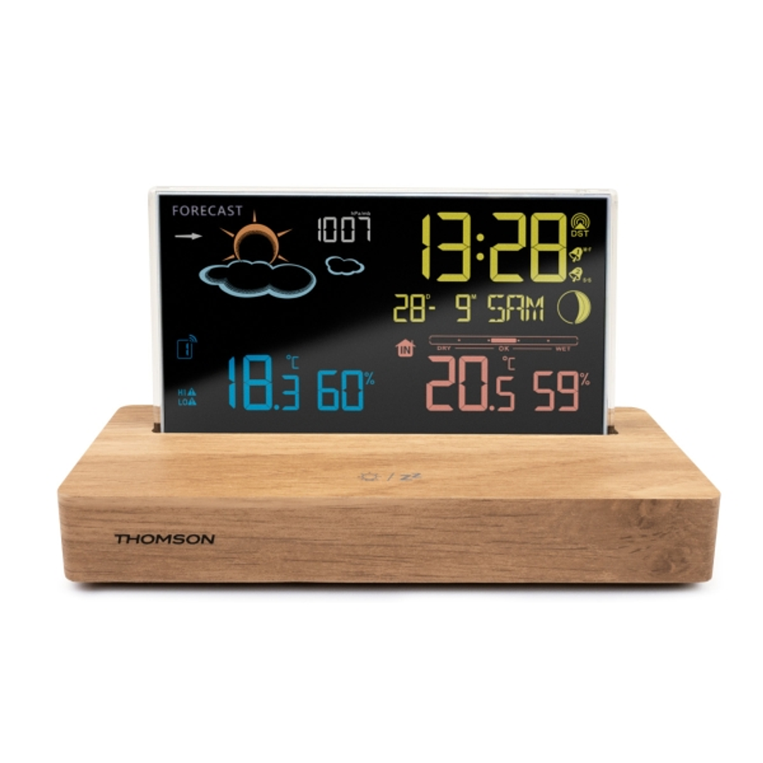 Thomson CT610 Estacion Meteorologica - Reloj Despertador - Color Madera/Negro 1