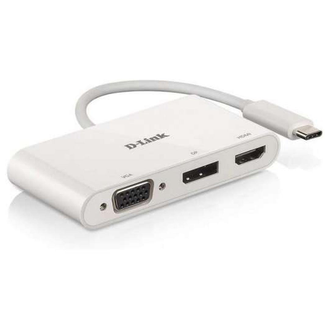 D-Link Hub USB-C a HDMI, DisplayPort, VGA 1