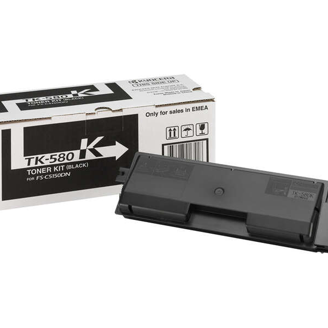 Kyocera TK580 Negro Cartucho de Toner Original - 1T02KT0NL0/TK580K 1