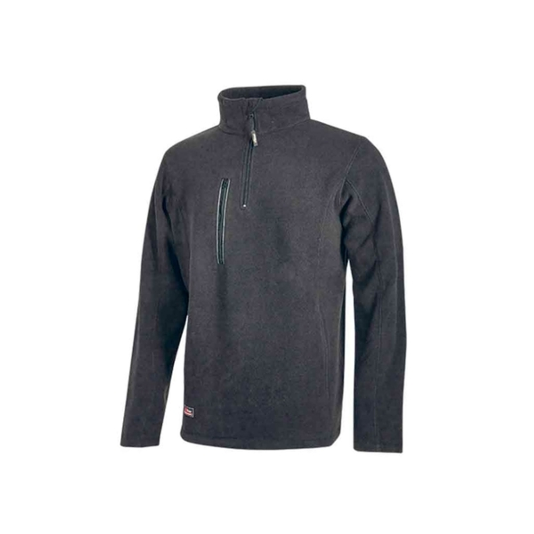 Upower Bering Sudadera de Trabajo con Medio Cremallera - Talla M - Durabilidad y Confort, Proteccion DPI1, Material 100% Poliester - Color Gris Meteor 1