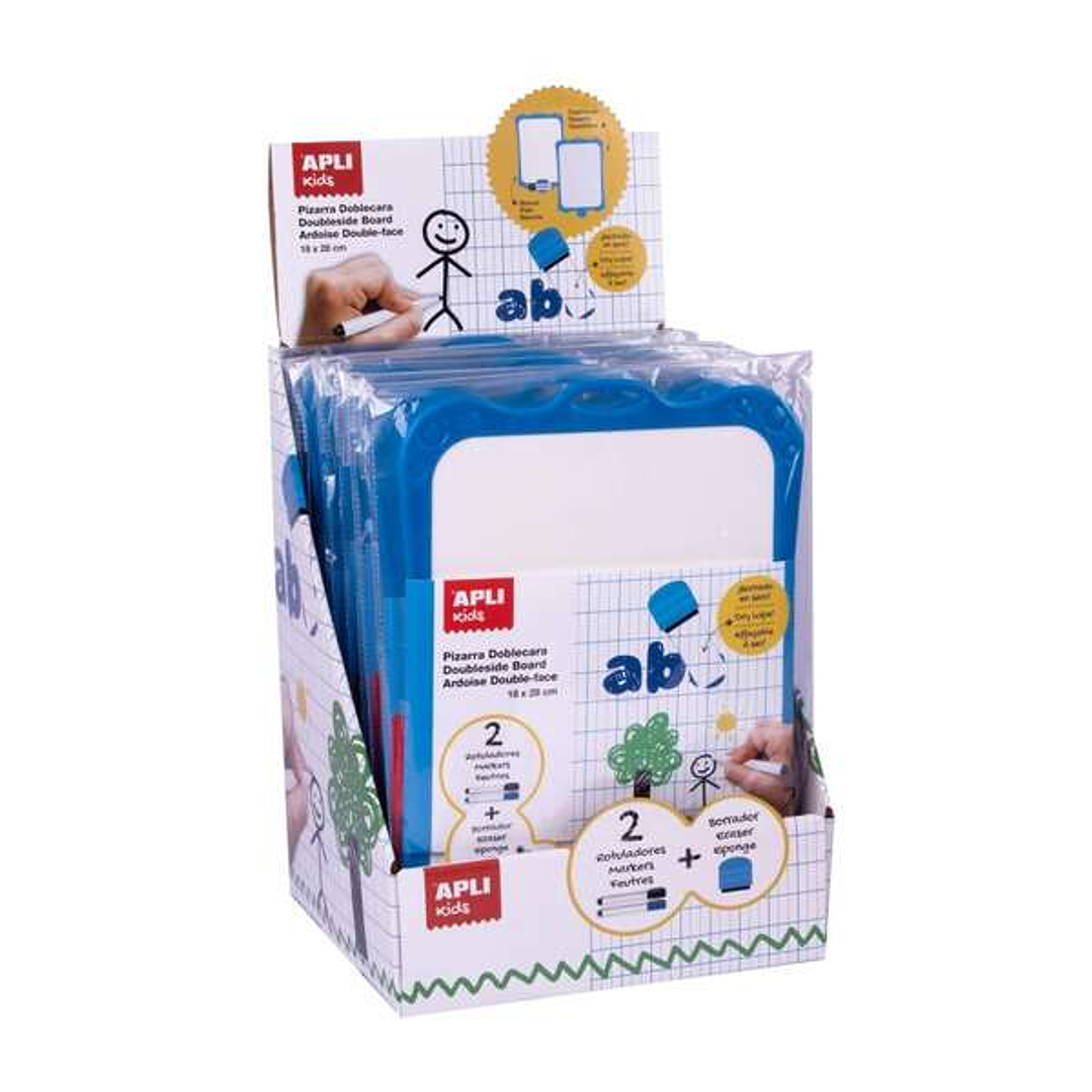 Apli Expositor de 10 Pizarras Blancas Rigidas con Borrador y Rotuladores - Tamaño 180 x 280 mm 1
