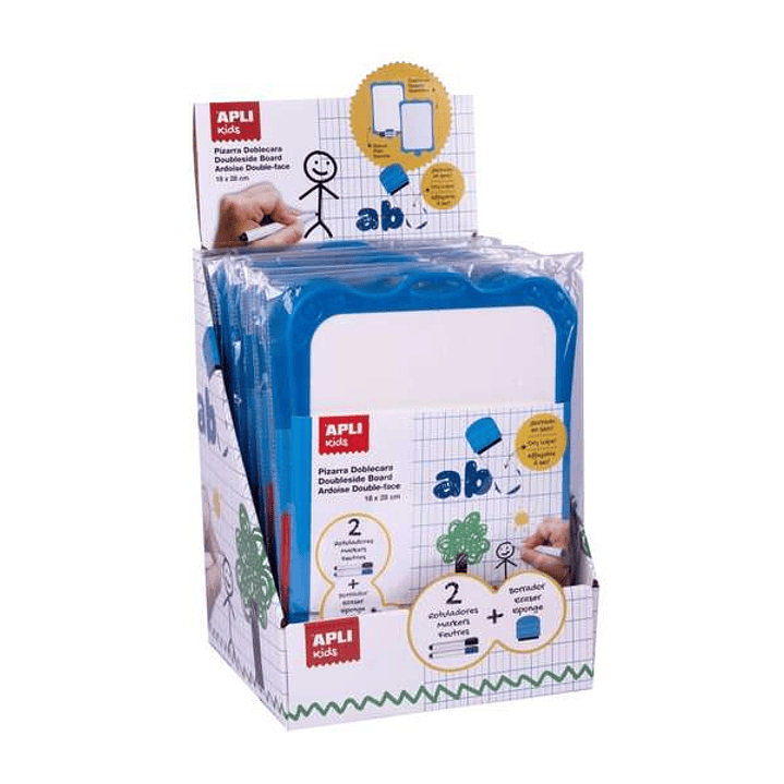 Apli Expositor de 10 Pizarras Blancas Rigidas con Borrador y Rotuladores - Tamaño 180 x 280 mm 1
