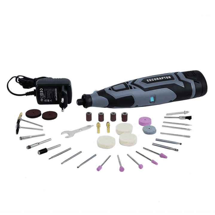 Cecotec CecoRaptor Polish and Sand 1200 Ultra Multiherramienta Rotativa Inalambrica - 25.000rpm - Bateria 1.5Ah 12V - Autonomia 60min - Incluye 60 Acc 1