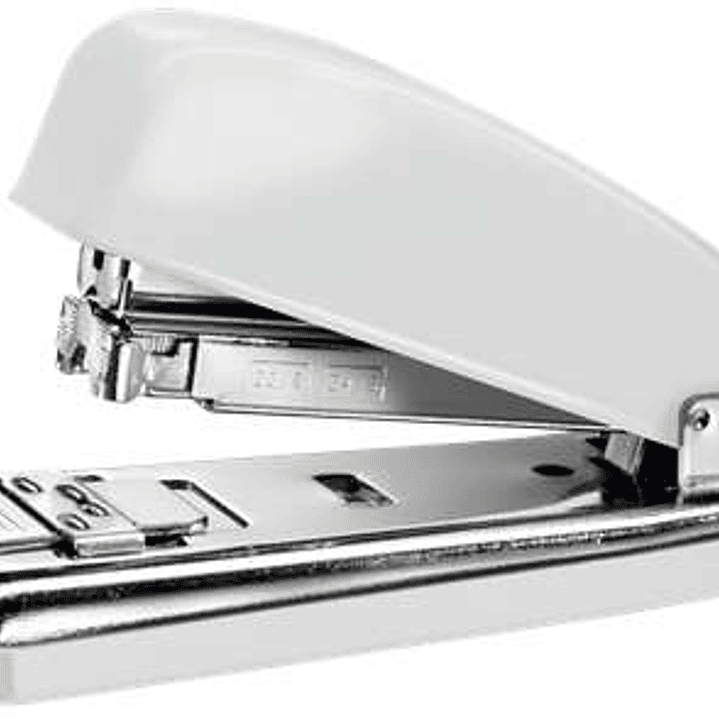 Petrus 226 WOW Grapadora Metalica + Caja de 200 Grapas - Hasta 30 Hojas - Grapado Cerrado, Abierto y Clavado - Color Blanco Metalizado 1