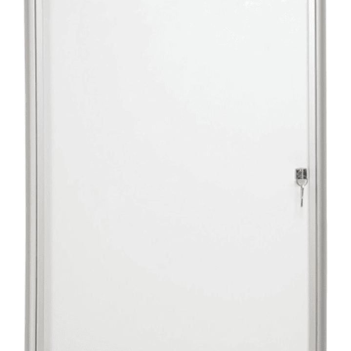 Bi-Office Vitrina para Anuncios o Carteles - Puerta Abatible con Cerradura - Tamaño 35.7 x 49cm - Superficie de Acero Lacado Magnetico - Color Alumini 1