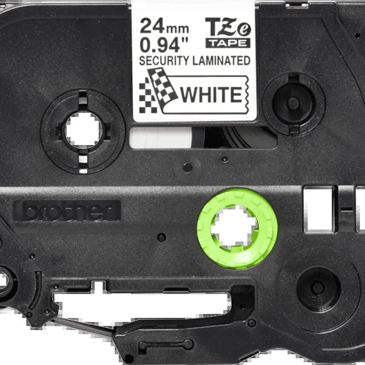 Brother TZeSE5 Cinta Laminada de Seguridad Original de Etiquetas - Texto negro sobre fondo blanco - Ancho 24mm x 8 metros 1