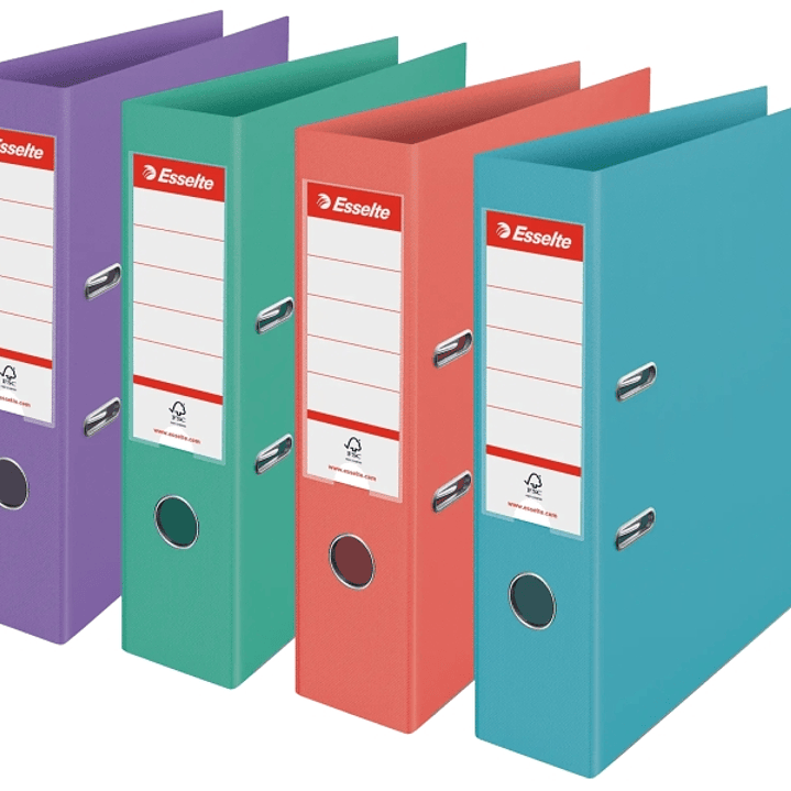 Esselte Colour'Breeze Pack de 10 Archivadores de Palanca A4 - Lomo 75mm - Ollao y Rado - Capacidad para 500 Hojas - Colores Surtidos 1
