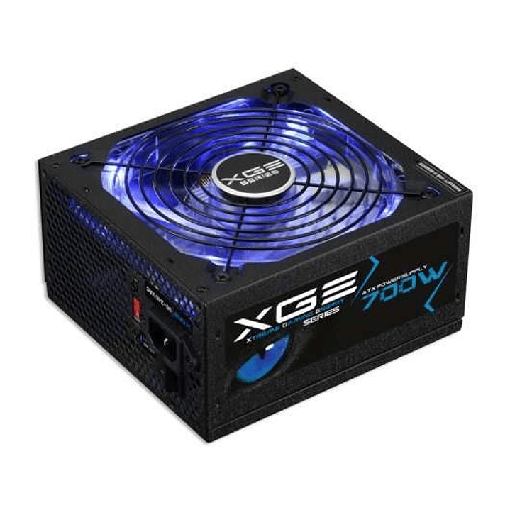 Tooq XGE II Fuente de Alimentacion Gaming 700W ATX 2.3 12V - PFC Activo - Certificacion 80 Plus Bronze - Ventilador Silencioso 140mm con Iluminacion L 1