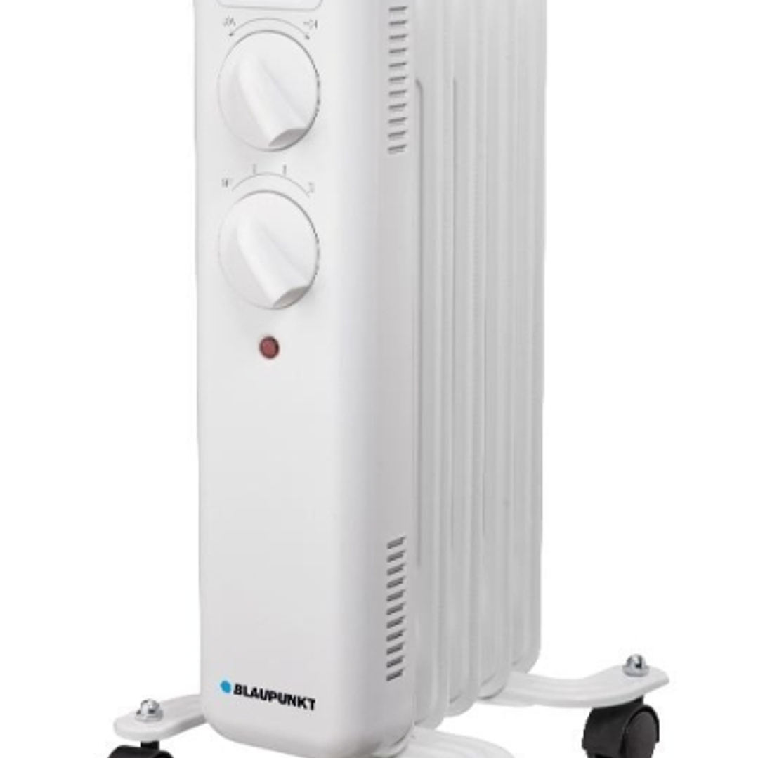 Blaupunkt Radiador de Aceite - Potencia 1000W - Termostato Regulable - Ruedas - Asa de Transporte - Indicador Luminoso - Color Blanco 1
