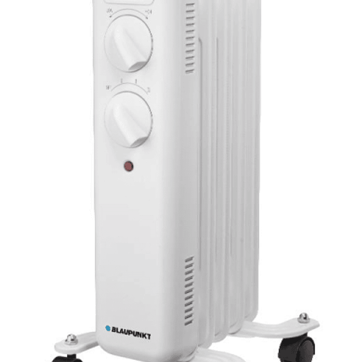 Blaupunkt Radiador de Aceite - Potencia 1000W - Termostato Regulable - Ruedas - Asa de Transporte - Indicador Luminoso - Color Blanco 1