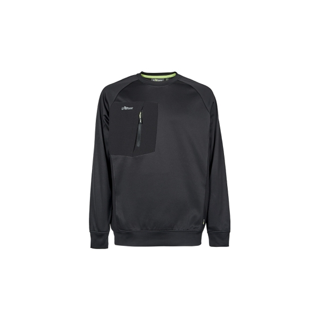 Upower York Sudadera Polar - Talla M - Cuello Redondo, Proteccion Termica - Color Negro Carbon 1