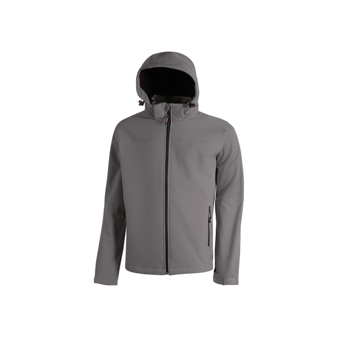 Upower Kyra Cazadora de Trabajo con Tejido Soft Shell - Talla XL - Antiviento, Repelente al Agua, Capucha Desmontable, Bolsillos con Cierre, Elementos 1