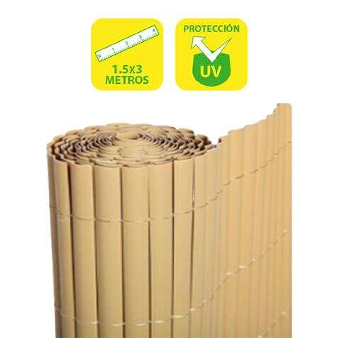 SunGarden Cañizo Plastico Doble Cara 1.5x3m - Color Marron Claro 1