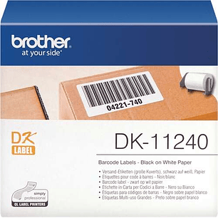 Brother DK11240 - Etiquetas Originales Precortadas Multiproposito Grandes - 102x51 mm - 600 Unidades - Texto negro sobre fondo blanco
