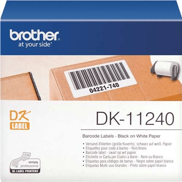 Brother DK11240 - Etiquetas Originales Precortadas Multiproposito Grandes - 102x51 mm - 600 Unidades - Texto negro sobre fondo blanco 1