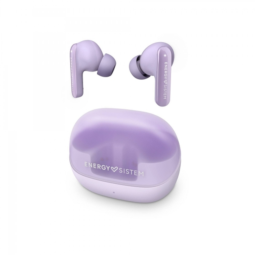 Energy Sistem Auriculares ANC - Cancelacion de Ruido - 25h Autonomia - Bluetooth 5.4 - Resistencia IPX4 - Materiales Reciclados - Color Morado 1