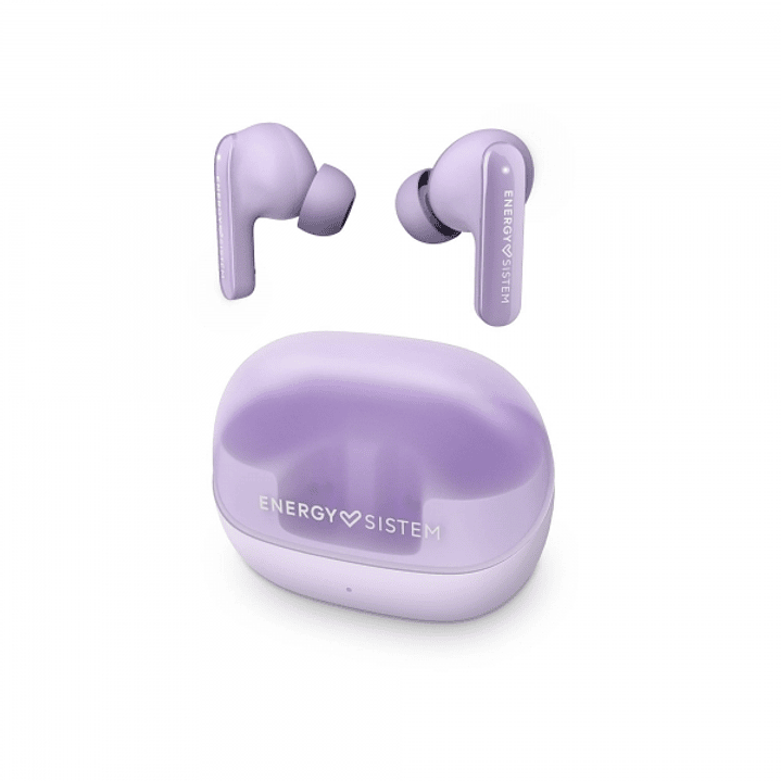 Energy Sistem Auriculares ANC - Cancelacion de Ruido - 25h Autonomia - Bluetooth 5.4 - Resistencia IPX4 - Materiales Reciclados - Color Morado 1