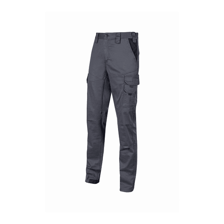 Upower Guapo Pantalones de Trabajo de Algodon Elastico - Talla M - Bolsillos Multifuncionales, Cintura Elastica, Rodillas Preformadas, Triple Costura, 1