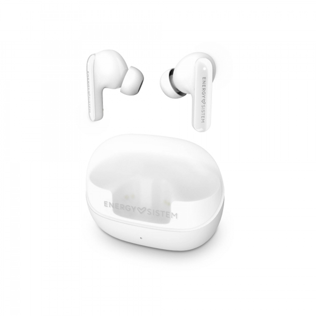 Energy Sistem Auriculares ANC -30dB - Quad Mic - Bluetooth 5.4 - 25h Autonomia - IPX4 - Plastico Reciclado - Color Blanco 1