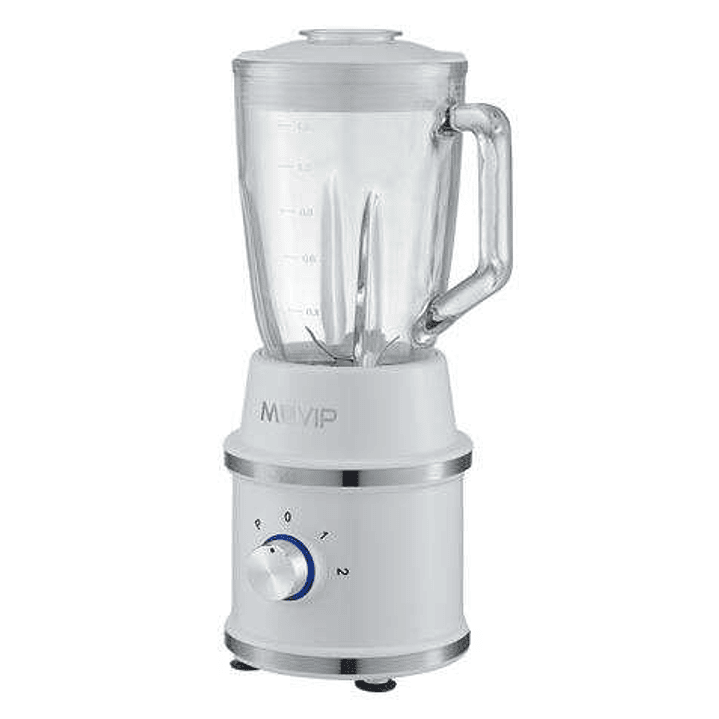 Muvip Desing White Batidora de Vaso 1300W 1.5L - 2 Velocidades - Chuchillas de Acero Inoxidable - Funcion Pica Hielo - Bloqueo de Seguridad 1