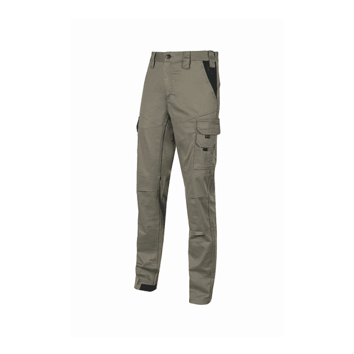 Upower Guapo Pantalones de Trabajo de Algodon Elastico - Talla S - Multiples Bolsillos, Cierre Resistente, Cintura Elastica, Rodillas Preformadas, Tal 1