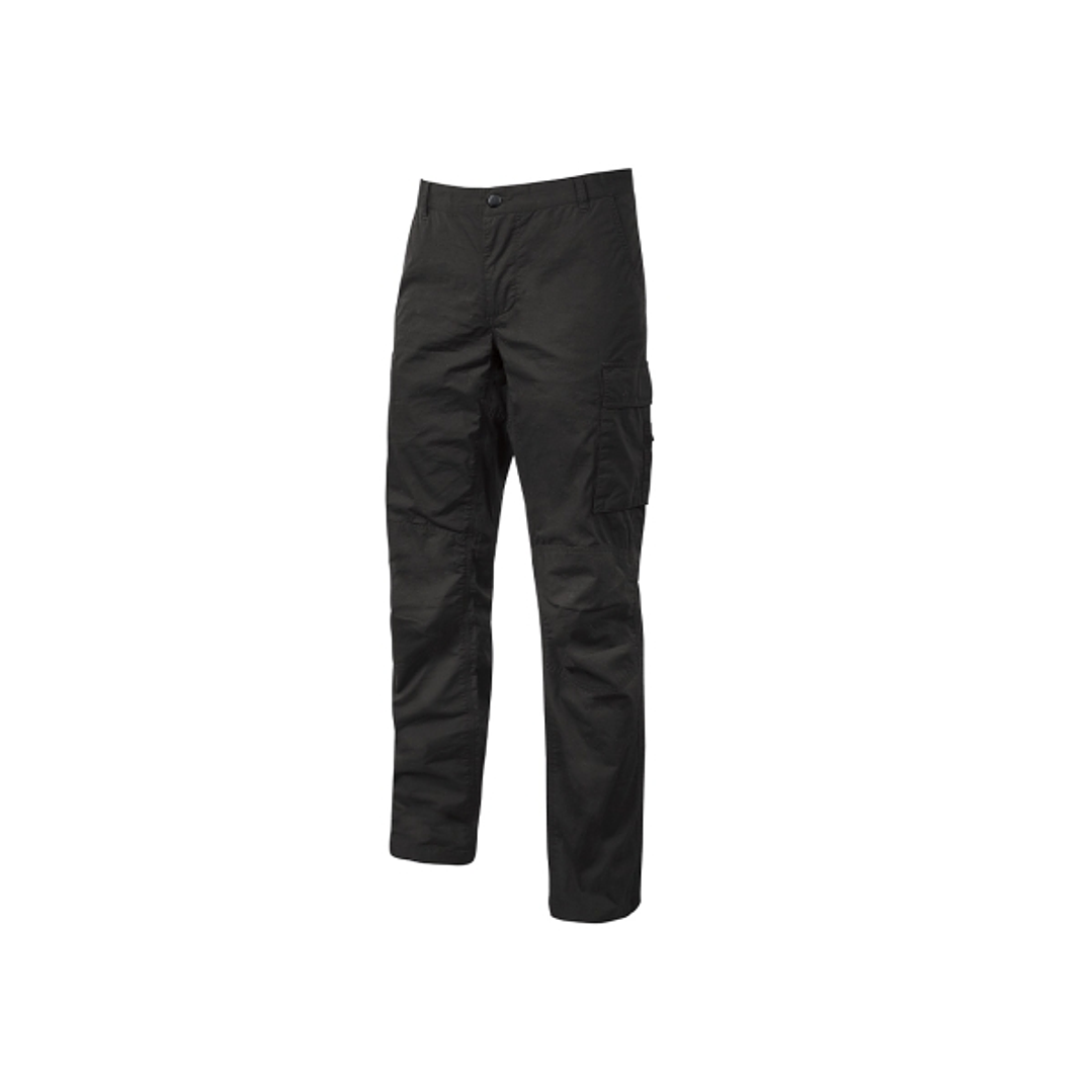 Upower Ocean Pantalon de Trabajo en Algodon Elastico - Talla XL - Multiples Bolsillos, Cierre con Cremallera, Refuerzo en Rodillas, Cinta Reflex, Ajus 1