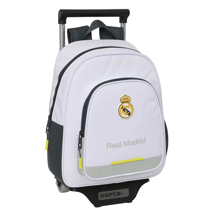 Safta Real Madrid Mochila con Carro de 10L 705 Integrado - Portabotellas - Extraible para Limpieza - Carro de PP, Acero y PVC - 28x34x10cm - Color Bla 1