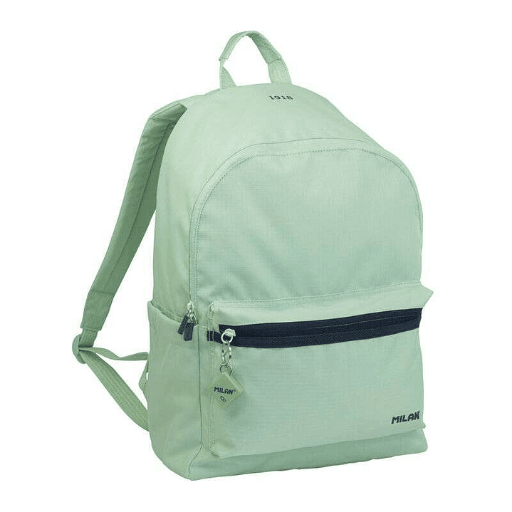 Milan Serie 1918 Mochila Urbana 22L - Bolsillo Delantero + 2 Bolsillos Laterales - Asas Regulables y Acolchadas - Tamaño 41x30x18cm - Color Verde 1