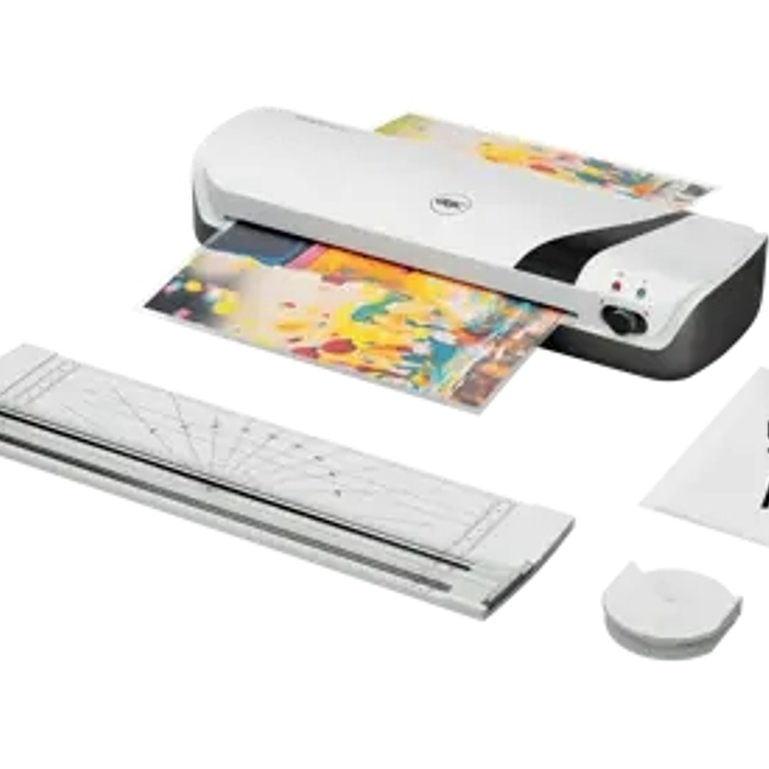 GBC Inspire+ A4 Set de Plastificadora + Recortadora de Esquinas + Cizalla + Paquete de 5 Bolsas de Plastificacion A4 - Hasta Tamaño A4 - Velocidad 250 1