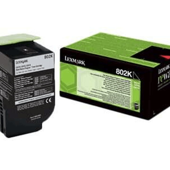 Lexmark CX310/CX410/CX510 Negro Cartucho de Toner Original - 80C20K0/80C20KE/802K 1