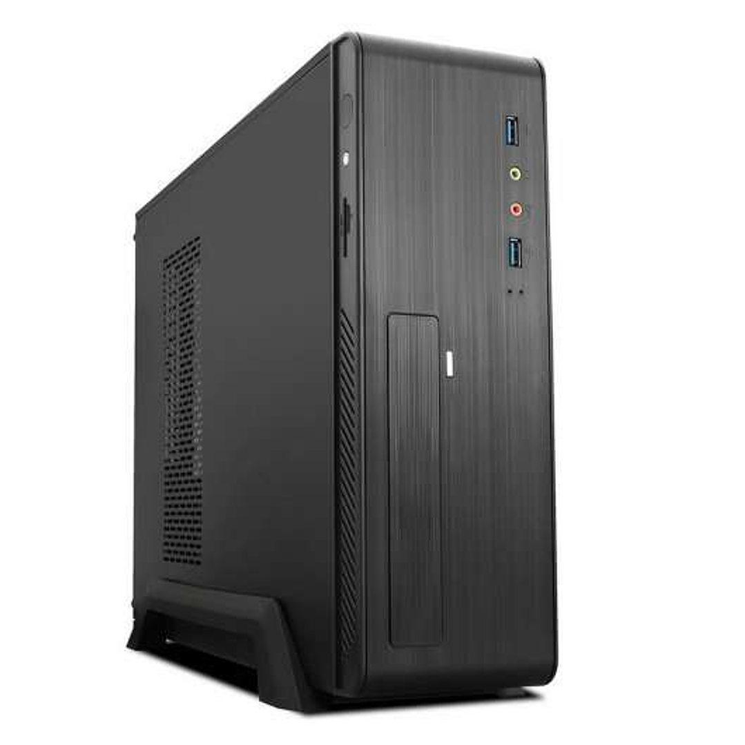 Tooq Caja Micro ATX, Mini ITX Slim - Fuente de Alimentacion 500W - 1x HDD3,5 + 1x SDD2,5 + 1x HDD5.25 - 2x USB 3.0, SD y Micro SD - Color Negro 1