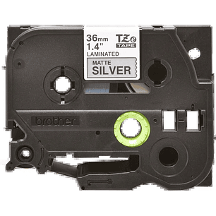 Brother TZeM961 Cinta Laminada Metalica Original de Etiquetas - Texto negro sobre fondo plata mate - Ancho 36mm x 8 metros