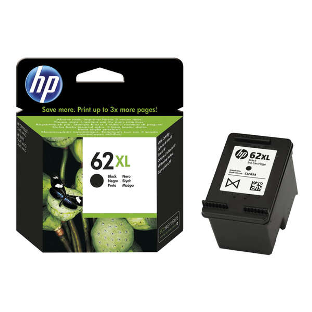 HP 62XL Negro Cartucho de Tinta Original - C2P05AE 1