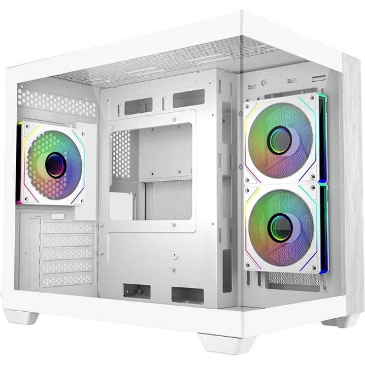 Cooler Master Elite 481 Wood Caja Minitorre - 3 Ventiladores 120mm RGB - Vista Panoramica - Soporte MicroATX/Mini-ITX - Doble Camara - Audio - 2xUSB-A 1