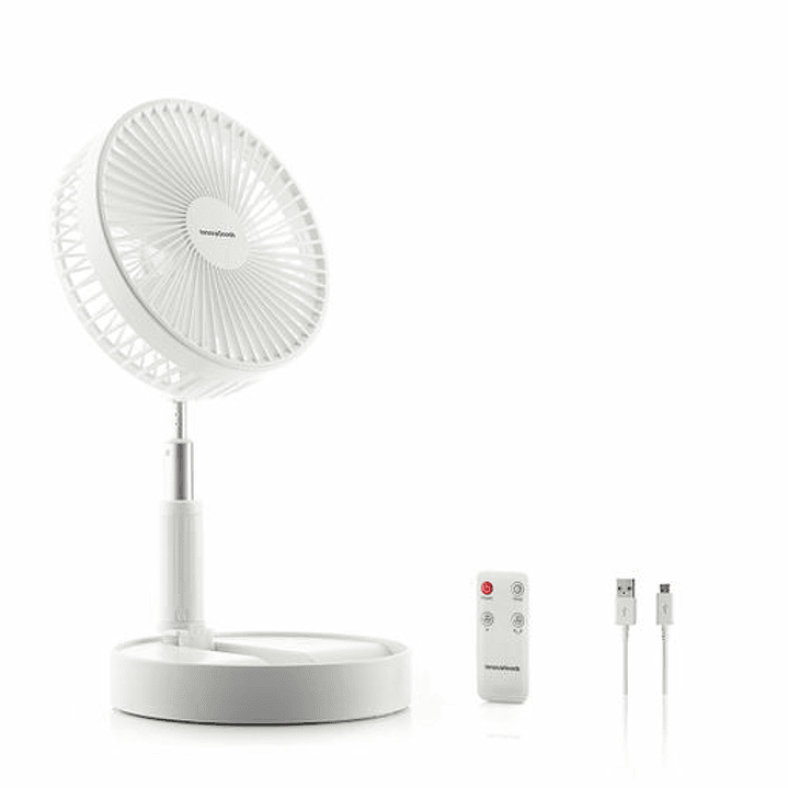 Innovagoods Fandle Ventilador Plegable 3 en 1 - Autonomia hasta 6h - 40dB - 4 Velocidades - Bateria 7200mAh - Recargable - Plegable - Altura Ajustable 1