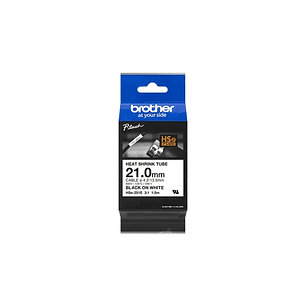 Brother HSe251E Cinta Tubo Termorretractil Original de Etiquetas para Cables - Texto Negro sobre Fondo Blanco - Ancho 21mm x 1.5 metros - Cable Recome