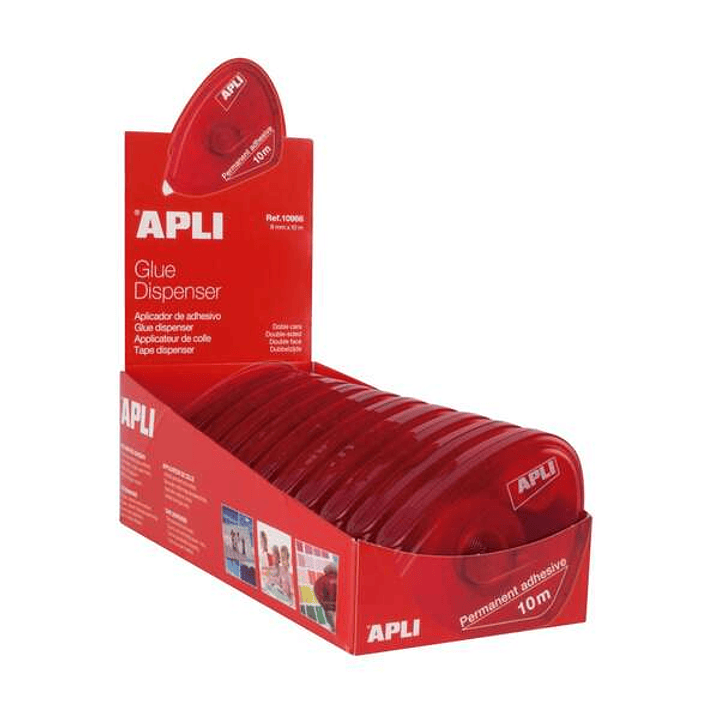 Apli Expositor de 10 Aplicadores de Adhesivos Doble Cara 8 mm x 10 m 1