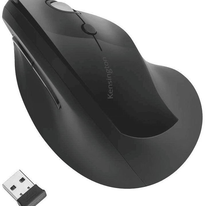 Kensington Pro Fit Ergo Raton Vertical Inalambrico 2.4Ghz 1600dpi - 5 Botones - Inclinación Natural 46,7º - Alcance hasta 20m - Indicador de Carga - C 1