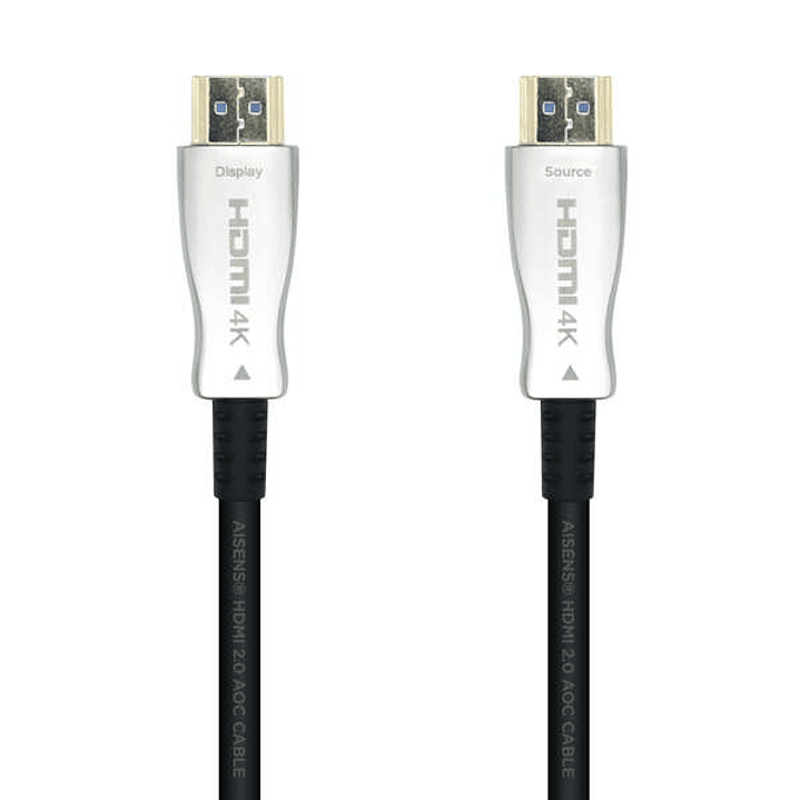 Aisens Cable HDMI V2.0 AOC (Active Optical Cable) Premium Alta Velocidad/ HEC 4K@60HZ 18GBPS - A/M-A/M - 30m - Color Negro 1