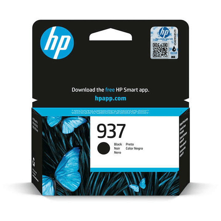 HP 937 Negro Cartucho de Tinta Original - 4S6W5NE 1