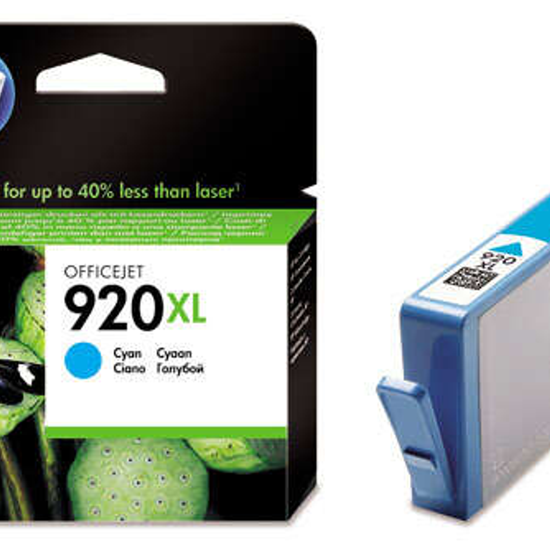 HP 920XL Cyan Cartucho de Tinta Original - CD972AE 1